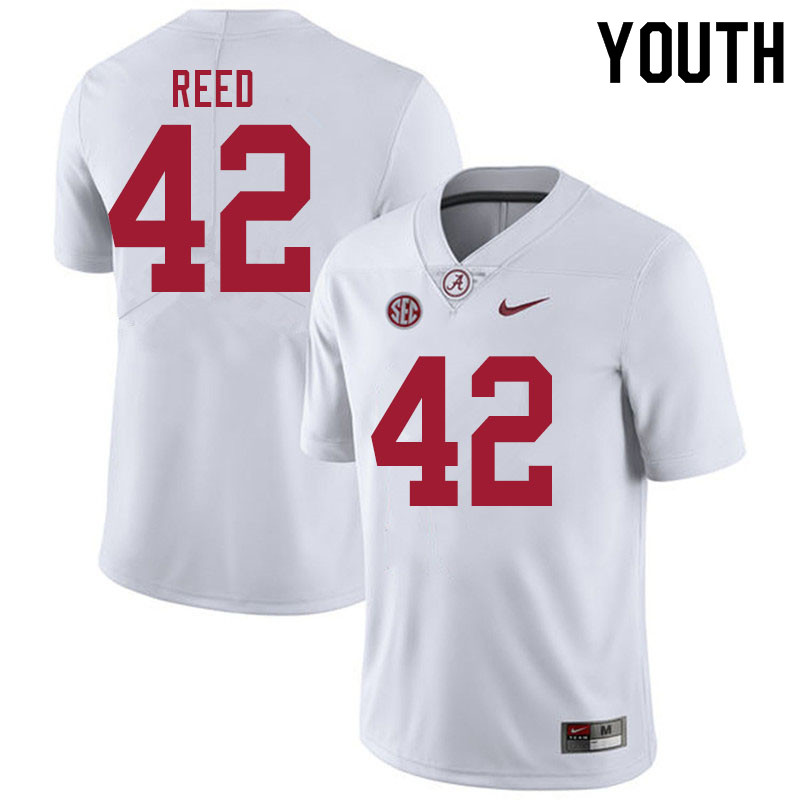 Youth #42 Sam Reed Alabama White Tide College Football Jerseys Sale-White